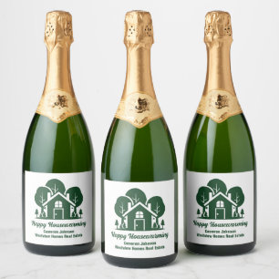 Custom Forest Real Estate Company Marketing Sparkling Wine Label