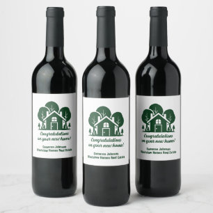 Custom Forest Real Estate Company Marketing Wine Label