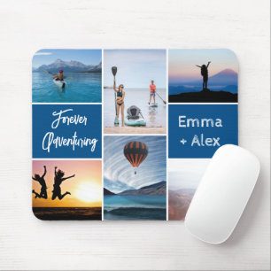 Custom "Forever Adventuring" 6 Photo Collage Mouse Mat