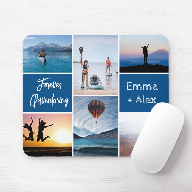 Custom Forever Adventuring 6 Photo Collage Mouse Mat (With Mouse)