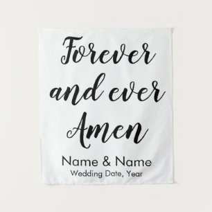Custom Forever and Ever Amen Personalised Wedding Tapestry