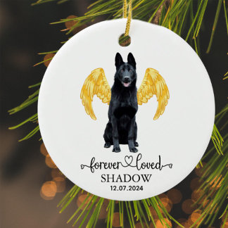 Custom Forever Loved Dog Memorial Ceramic Tree Decoration