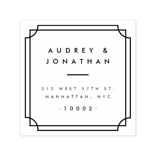 Custom Formal Square Frame Wedding Return Address Self-inking Stamp (Design)