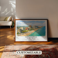 Custom Fort Lauderdale Wall Art, Florida Poster