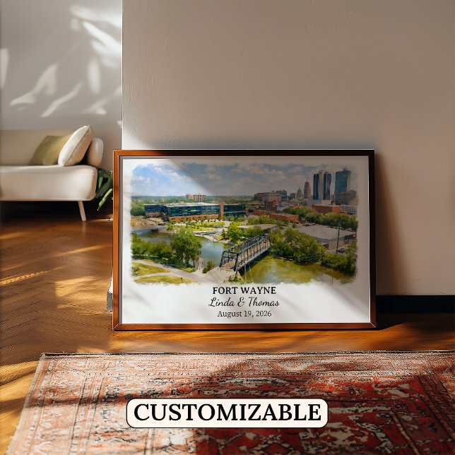 Custom Fort Wayne Wall Art, Indiana Poster (Creator Uploaded)