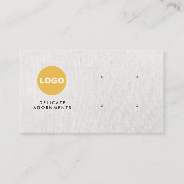 Custom Four 4 Hole Grey Logo Stud Earring Display  Business Card (Front)