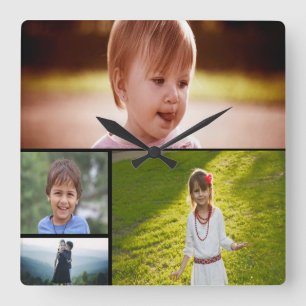 Custom Four Photo Acrylic Wall Clock