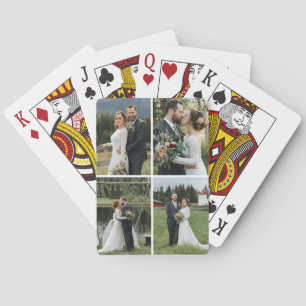 Custom Four Photo Collage Playing Cards
