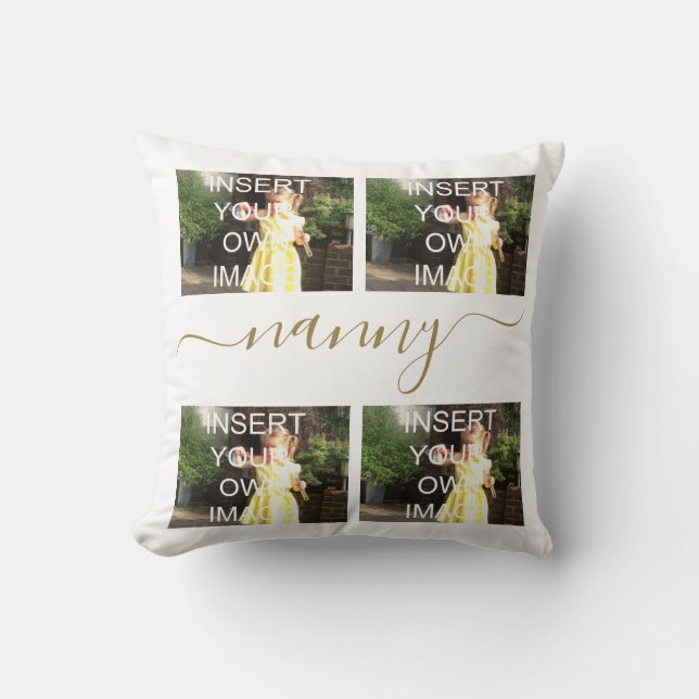 Custom Four Photo Family Nanny Cushion (Front)
