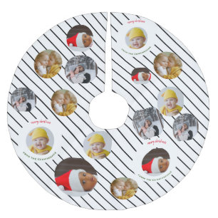 Custom Four-Photo 🎄 Holiday Christmas Brushed Polyester Tree Skirt