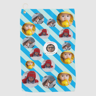 Custom Four-Photo 🎄 Holiday Christmas Golf Towel