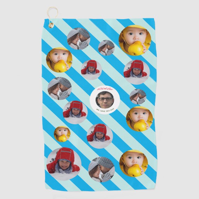 Custom Four-Photo 🎄 Holiday Christmas Golf Towel (Front)