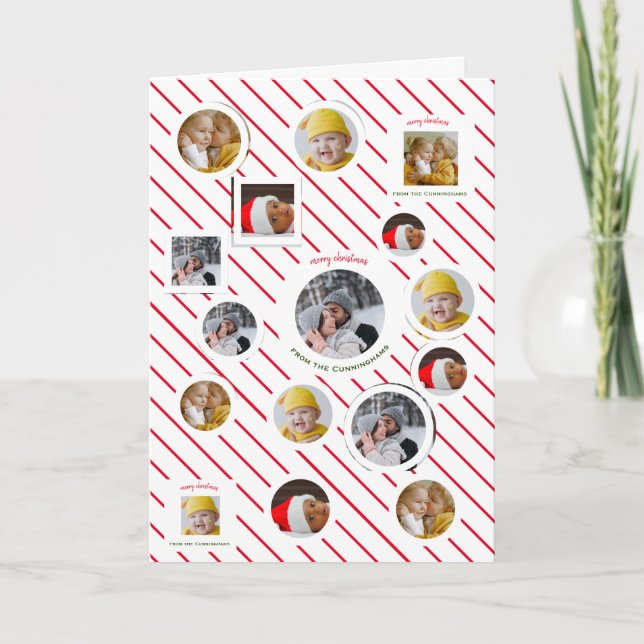 Custom Four-Photo 🎄 Holiday Christmas Invitation (Front)