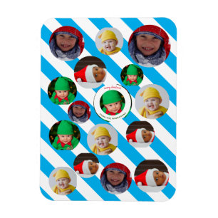 Custom Four-Photo 🎄 Holiday Christmas Magnet