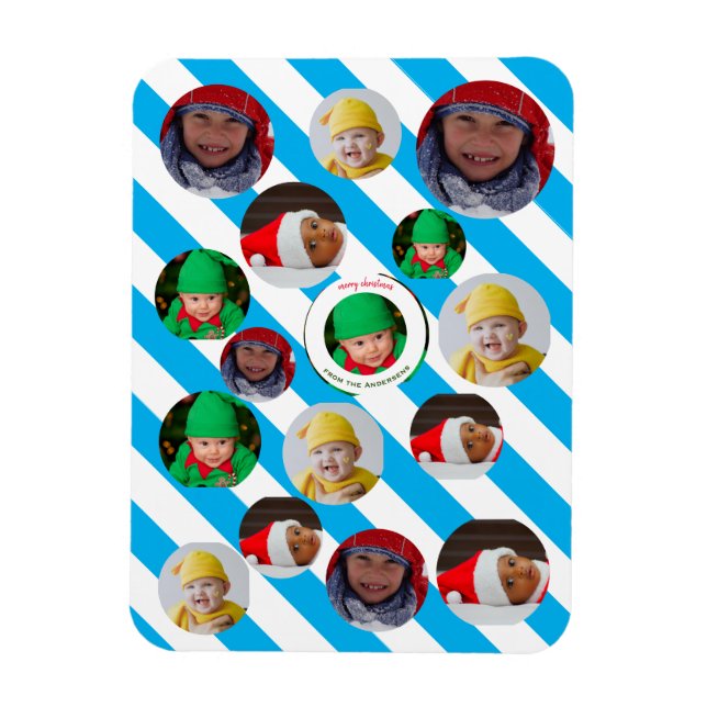 Custom Four-Photo 🎄 Holiday Christmas Magnet (Vertical)