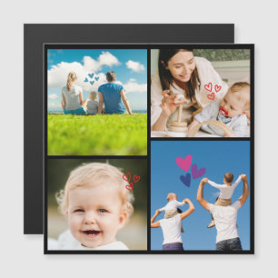 Custom Four Photo Memory Design per magnetic card