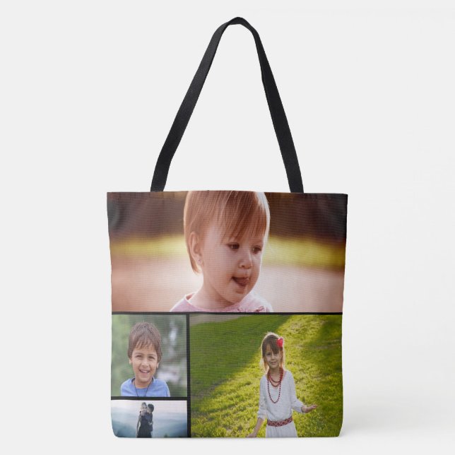 Custom Four Photo Tote Bag (Front)