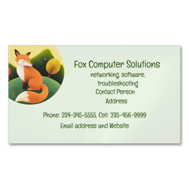 Custom Fox Computer Solutions Business Card (Front)