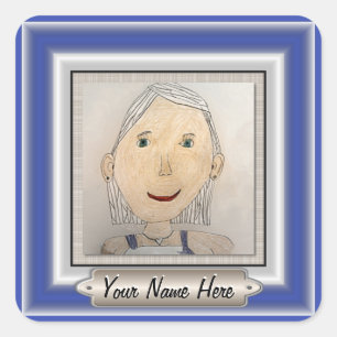 Custom Frame to Add Your Art Or Photo Square Sticker