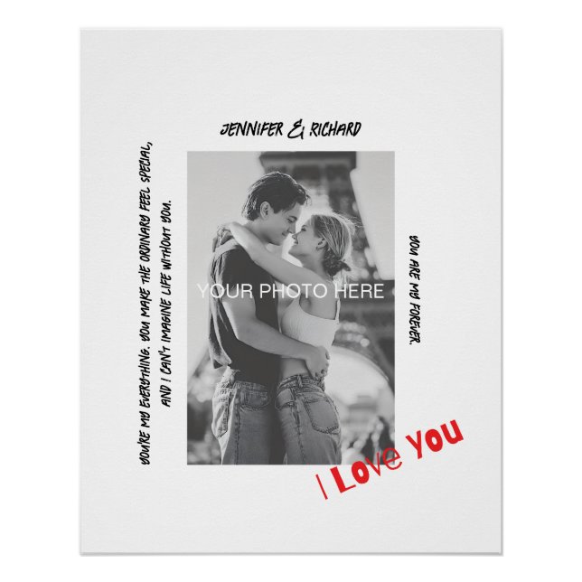 Custom Framed Couple Print Glossy Poster (Front)