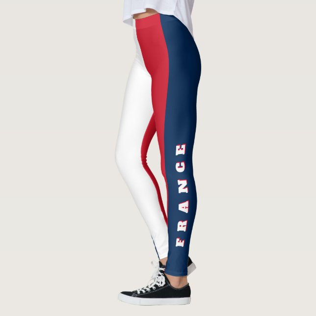 Custom France Print | Personalised French Flag  Leggings (Left)