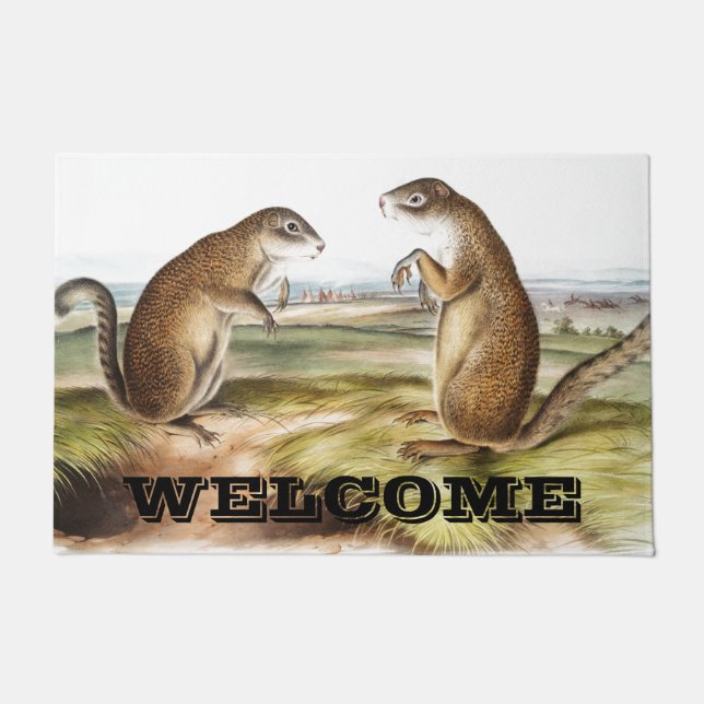 Custom Franklin's Marmot Squirrel Doormat (Front)