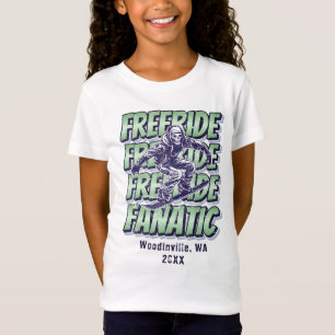 Custom Freeride Snowboarding Location Date Name T-Shirt