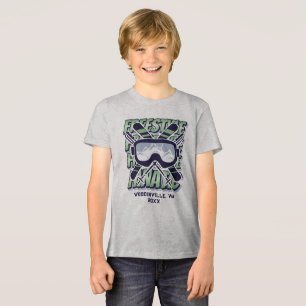 Custom Freestyle Skiing Location Date Name Tri-Blend Shirt