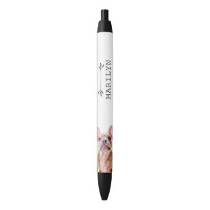 Custom French Bulldog   Cute Frenchie Black Ink Pen