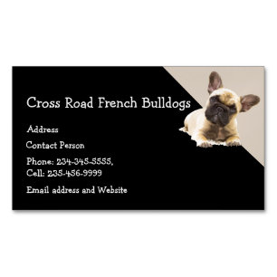 Custom French Bulldog Dog Pet Animal Logo Magnetic Business Card