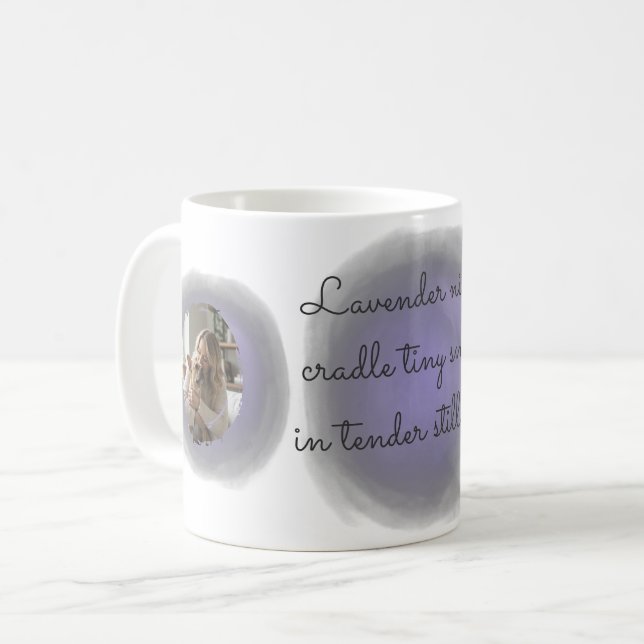 Custom French Bulldog Mug in Lavender Watercolor (Front Left)