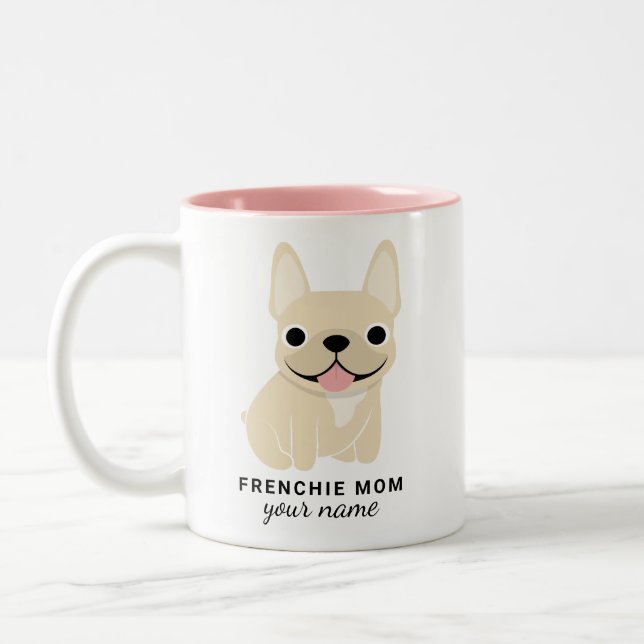 Custom French Bulldog Mug Name & Phrase & colour (Left)