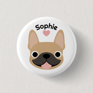 Custom French Bulldog Name Button pin