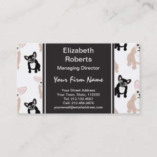 Custom French Bulldog Pattern Business Card