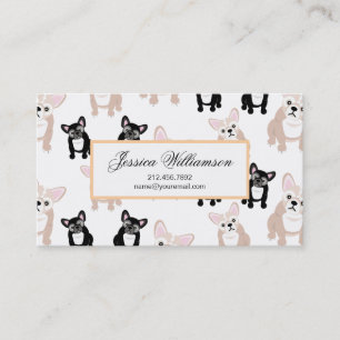 Custom French Bulldog Pattern Business Card