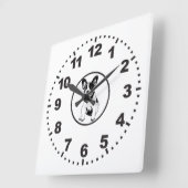 Custom French Bulldog Puppy Pick Your Colour Square Wall Clock (Angle)