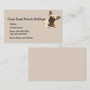 Custom French Bulldogs Dog Pet Animal Logo Busines Business Card