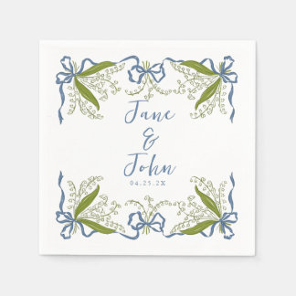 Custom French Floral Wedding Napkins