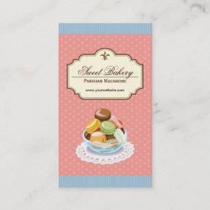 Custom French Parisian Macarons Dessert Store Business Card