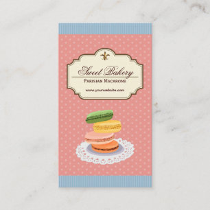 Custom French Parisian Macarons Dessert Store Business Card