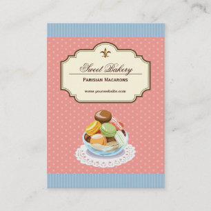 Custom French Parisian Macarons Dessert Store Business Card