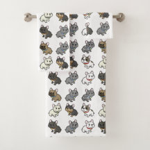 custom frenchie bath towel set 