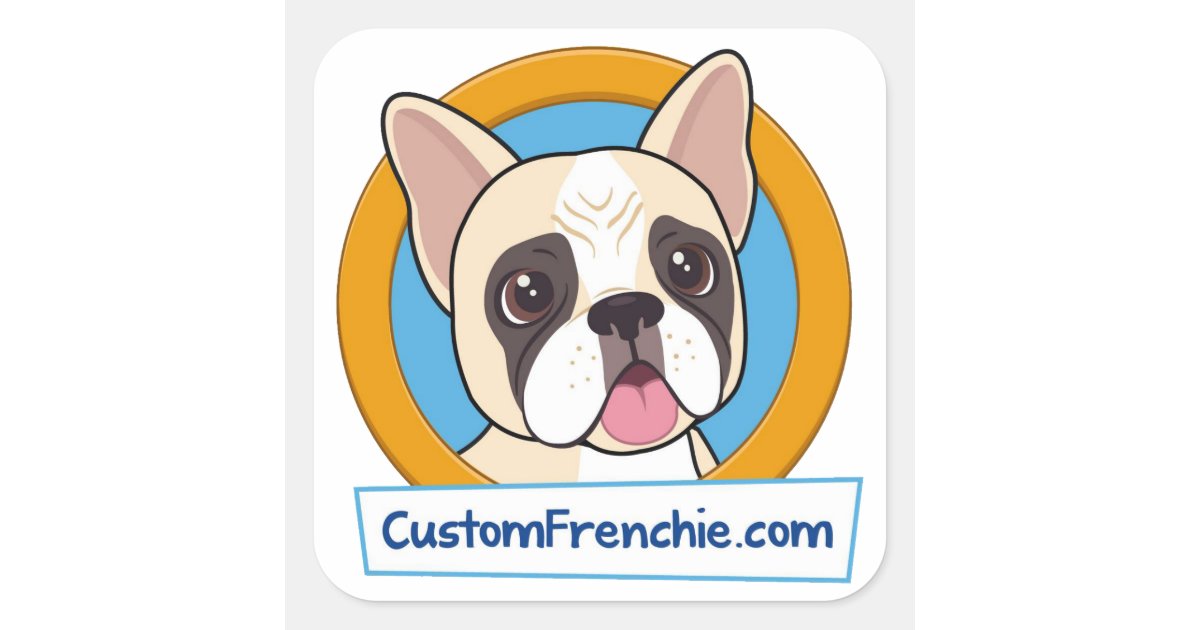 Custom Frenchie Logo Sticker Zazzle