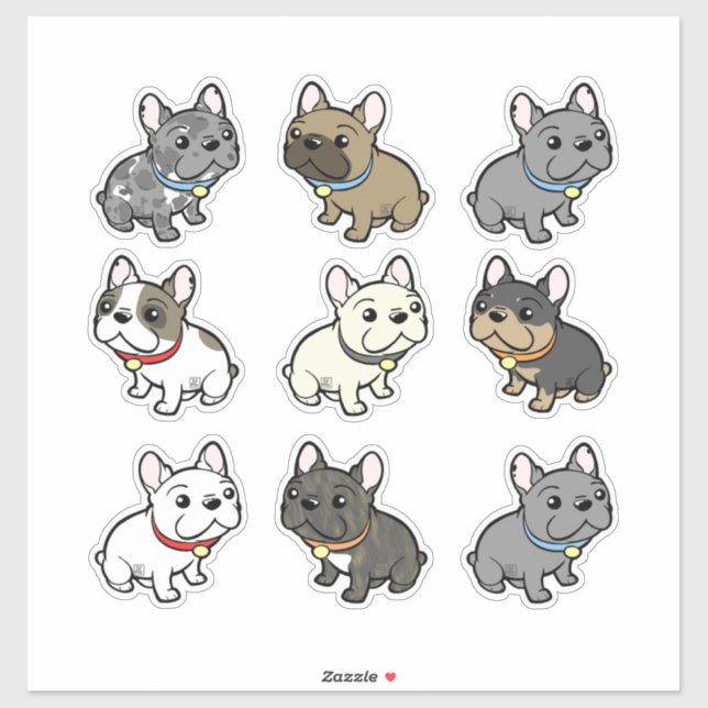 custom frenchie sticker art (Sheet)