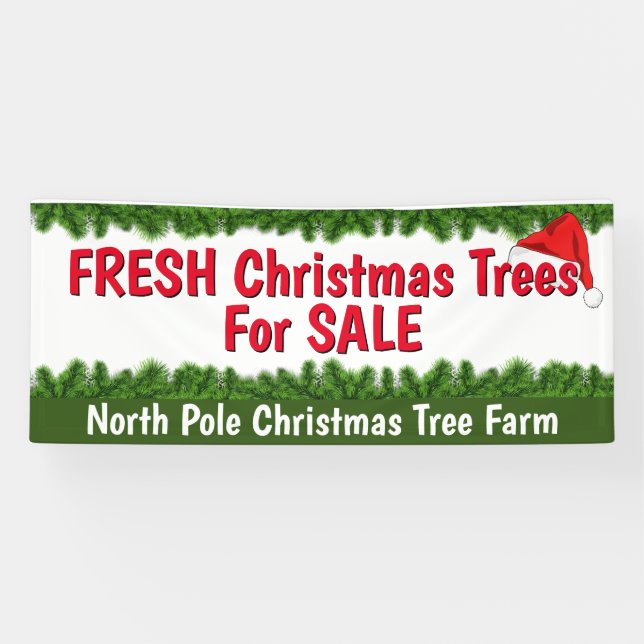 Custom Fresh Christmas Trees For Sale Banner (Horizontal)
