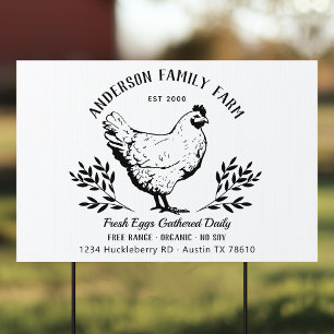 Custom Fresh Eggs Family Farm  Garden Sign