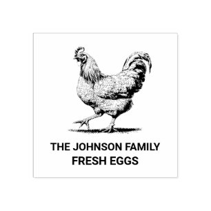 Custom Fresh Eggs Family   Farmhouse Hen   Egg  Ru Rubber Stamp