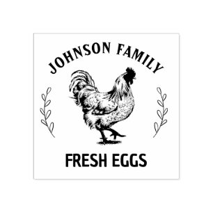 Custom Fresh Eggs Family   Farmhouse Hen   Egg  Ru Rubber Stamp