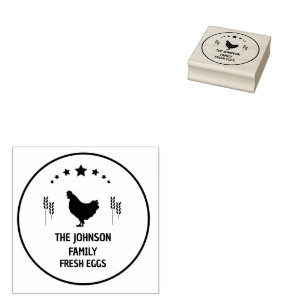 Custom Fresh Eggs Family   Farmhouse Hen   Egg  Ru Rubber Stamp