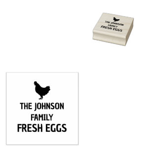 Custom Fresh Eggs Family   Farmhouse Hen   Egg  Rubber Stamp
